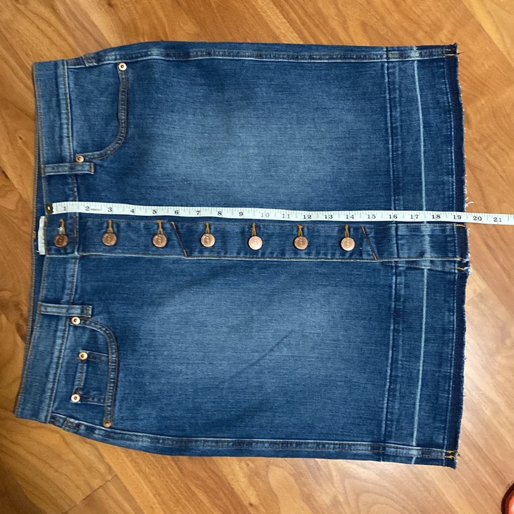 LOFT Button Front Denim Skirt - Picture 11 of 12